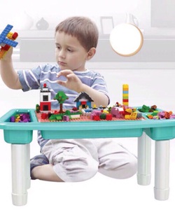 Hộp Đồ Chơi Lắp Ráp Xếp Hình Lego Có Kèm Bàn Cao Cấp
