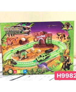 Hộp đồ chơi xe điện khủng long đường ray dành cho bé