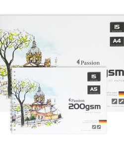 Sổ vẽ Passion, A4 hoặc A5, 120gsm, 200gsm hoặc mix media  dầy cỡ 250-300gsm