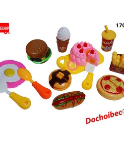 Đồ chơi cắt bánh kem và cắt Pizza thức ăn nhanh