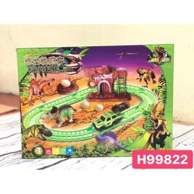 Hộp đồ chơi xe điện khủng long đường ray dành cho bé mua sắm online 