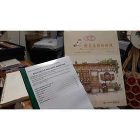 Gói vẽ màu nước cơ bản, phong cảnh đường phố, warm tone artbook mua sắm online 